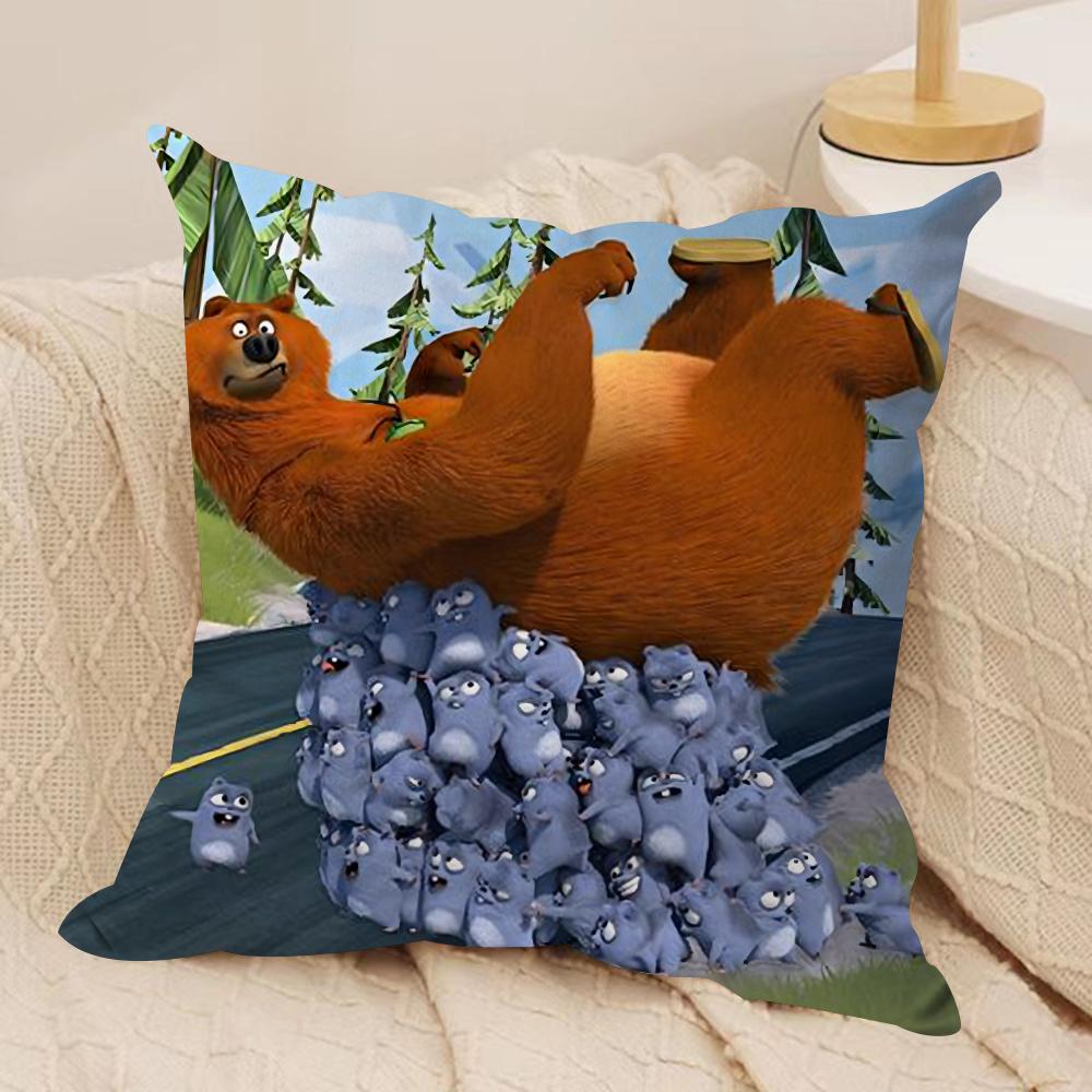 Federa Cuscino G-Grizzly e L-Lemming Peluche Corto Setoso Stampata su Entrambi i Lati Federa per Cuscino per Divano Tutte le Stagioni Decorazione Casa Regalo
