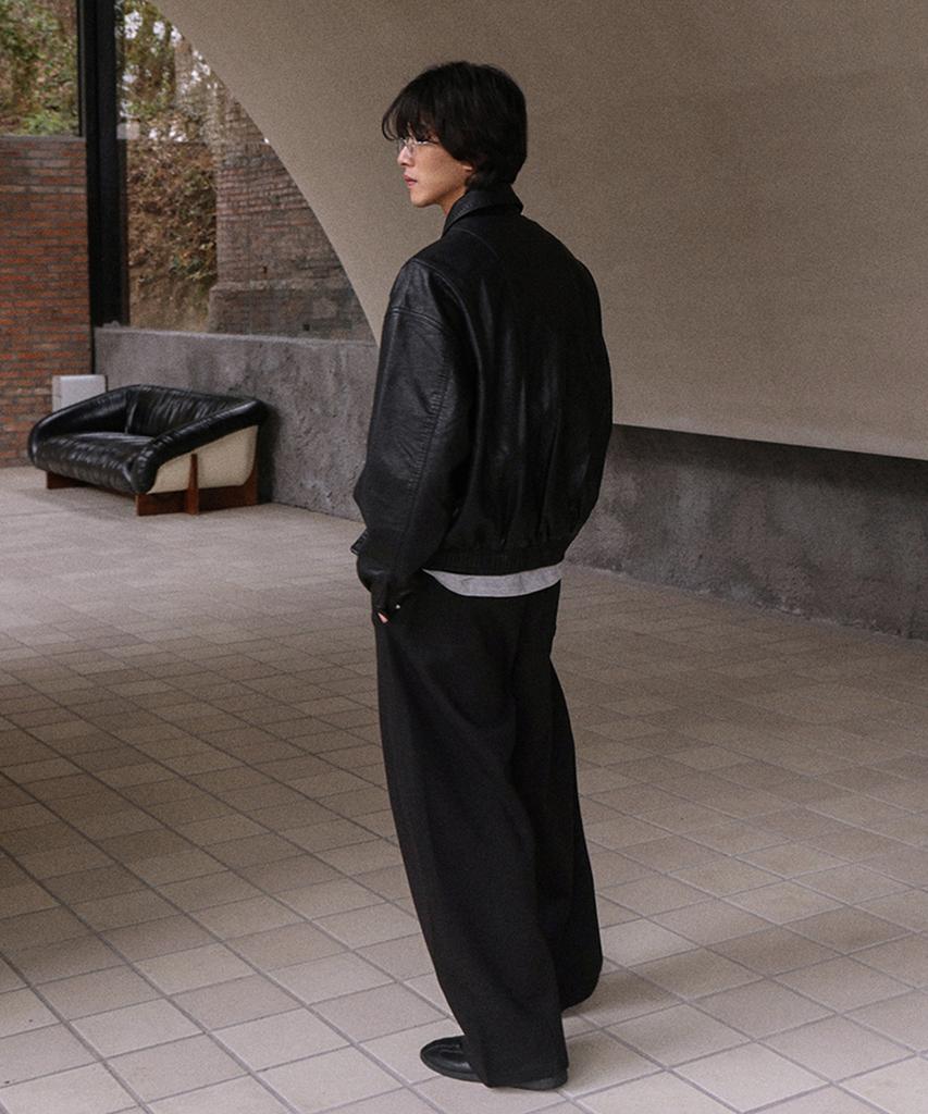 Mood Inside Amber Noble Leather Blouson Jacket_Black