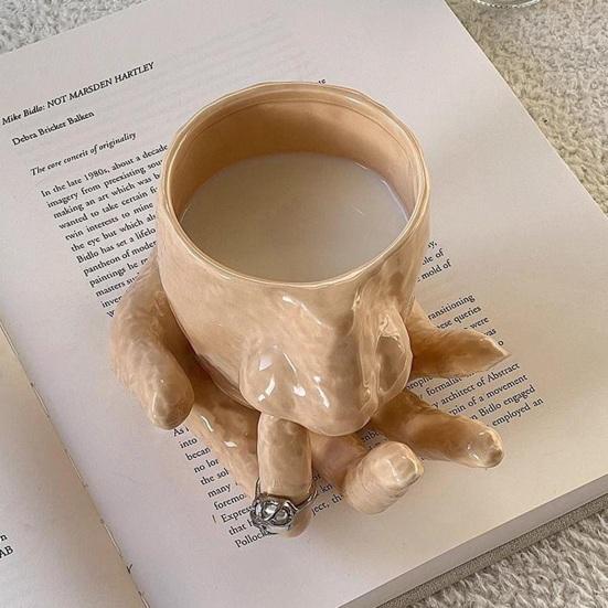 Funny Nose Picking Mug And Plate Set Handmade Ceramics Mug 410ml Nose Coffee Cup Pen Holder Makeup Brush Organizer Unique Gag Gifts for Friends