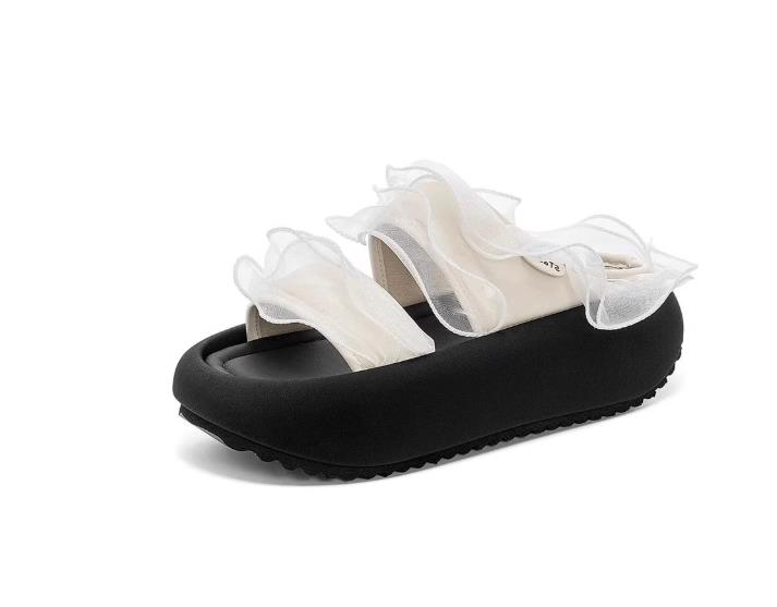 Fashion Shoes Low PU Fabric Hoof Heels Rome Rubber Cotton Shoes Low Cotton Fabric Rome Rubber PU Hoof