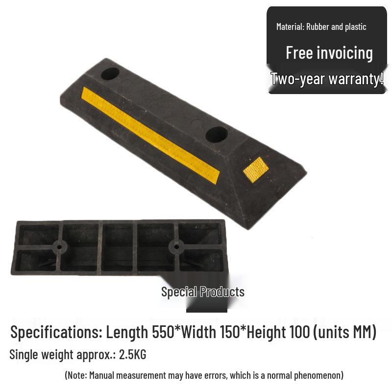 Rubber & Plastic Wheel Chock: Anti-Collision Parking Stopper for Garage and Reversing.