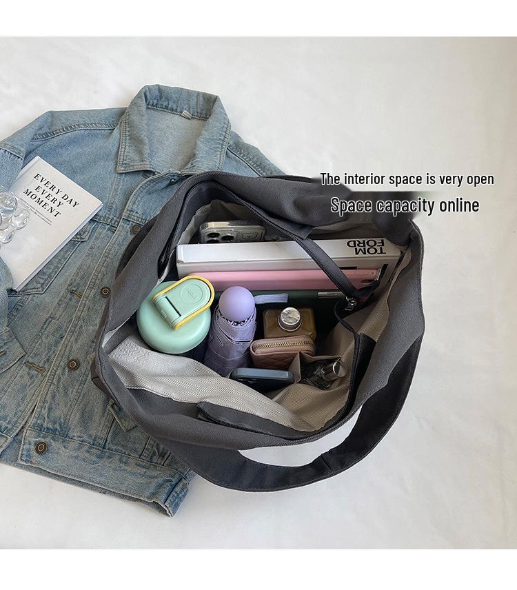 Koreanische lässige große Tragetasche: Damen 2025 Vielseitige Literarische Umhängetasche