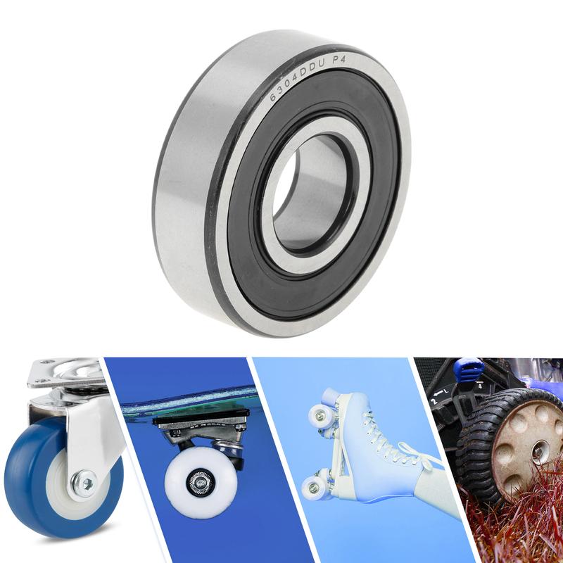 Motoforti 6304DDU Deep Groove Ball Bearings 20x52x15mm P4 Double Rubber Seal Lubricated Bearings Car Scooter Skateboard Wheel