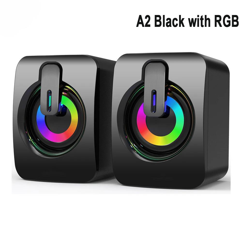 Home office computer speaker with microphone stereo 3.5mm AUX RGB colorful light computer speaker suitable for desktop laptops