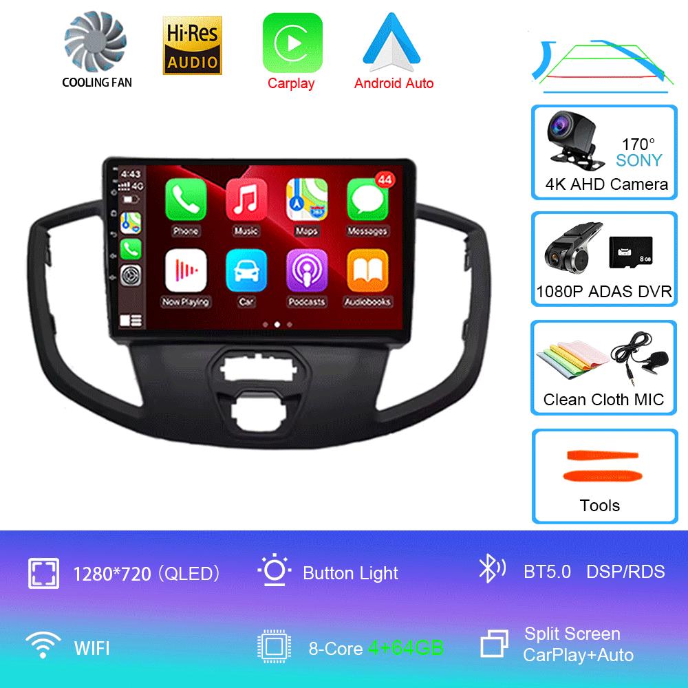 Android 14 Car Radio For Ford Transit 2015 - 2018 Multimedia Video Player Navigation GPS Carplay Android Auto 5G WIFI DSP BT5.0