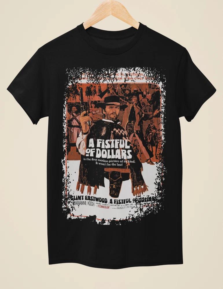 A Fistful Of Dollars Western Movie Poster Inspired Unisex Black TShirt S