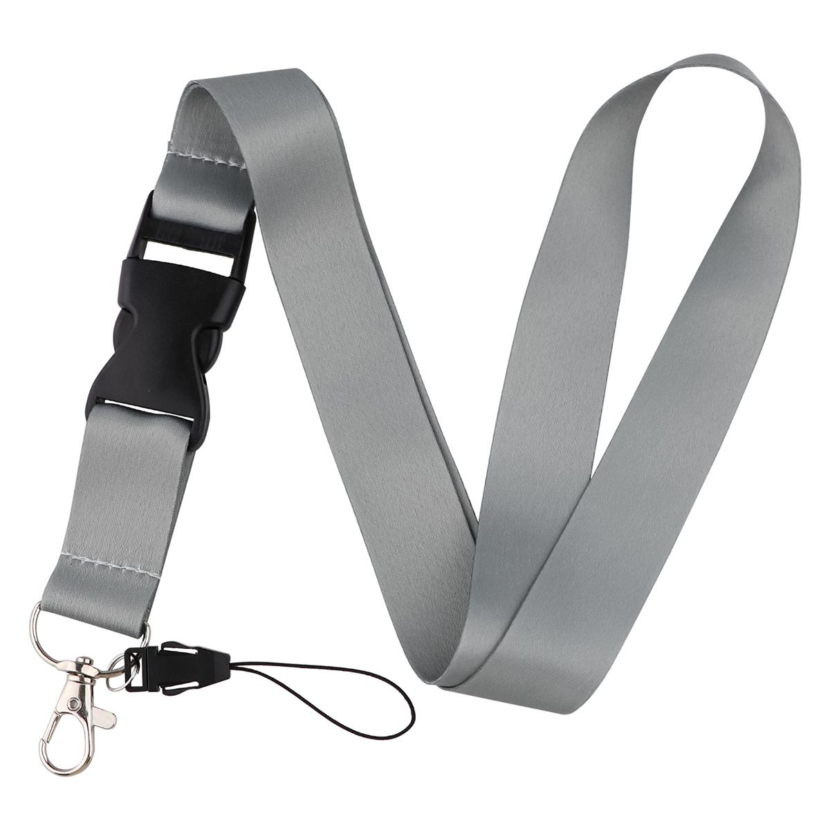 

Чисто черный шнурок для ключей, обложка для удостоверения личности, кредитной карты, паспорта, мобильного телефона, шейные ремни, держатель для бейджа, аксессуары