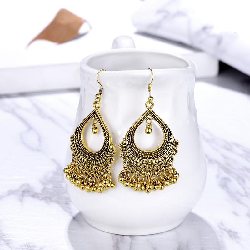 Vintage Drop Dangle Earrings for Women Fashion Jewelry Boucle D’oreille Handmade Beads Hollow Ethnic Indian Earrings Brincos