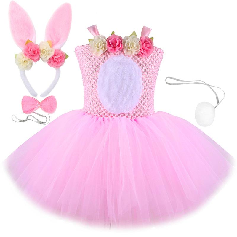 Baby Girls Easter Bunny Tutu Dress for Kids Rabbit Cosplay Costumes Toddler Girl Birthday Party Tulle Outfit Kid Holiday Clothes