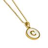 Collier Luxenter en nacre blanche finie en or jaune 18K - Alphabet C