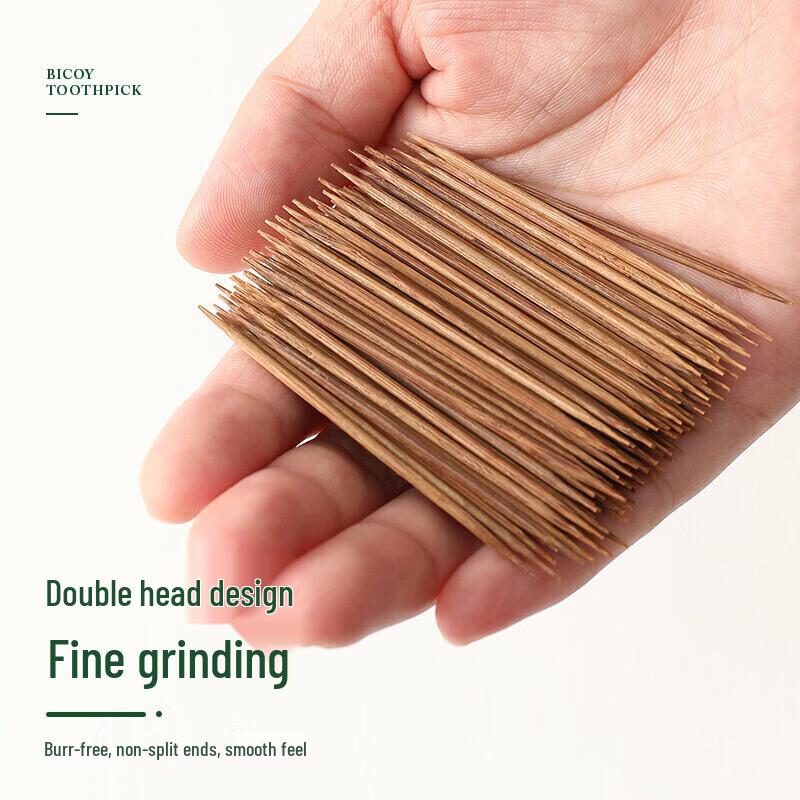 Bai Cao Yuan Carbonized Bamboo Toothpicks with Flip-Top Dispenser