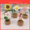 Handmade Potted Plant Artificial Knitting Flower Decoration Diy