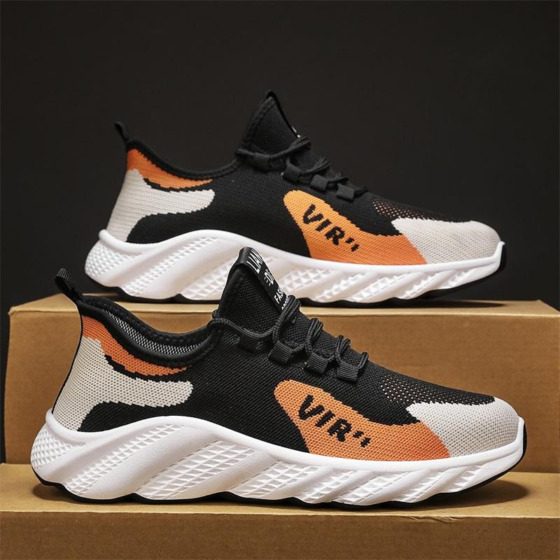 

Men s shoes summer 2024 new mesh breathable thin fly-woven sports mesh shoes thick-soled wear-resistant shock-absorbing running tide shoes 44