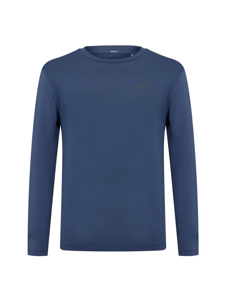 EIDER Ice-T Men'S Long Sleeve Round T-Shirt_Steel Blue