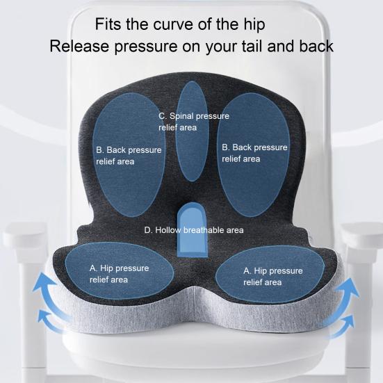 Yousheng L-Shaped Integrated Seat Cushion Memory Foam Cushion with Lumbar Support Back And Seat Cushion for Tailbone Pain Relief Car Seat Office Chair
