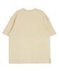 ASTRAL PROJECTION Double Heart Round Neck 15-Count Cotton Short Sleeve T-Shirt_Butter