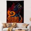 "Fiery Beast with Ram Horn Design" Patterned Tapestry Home Decor, Suitable for Bedroom and Living Room, Gift