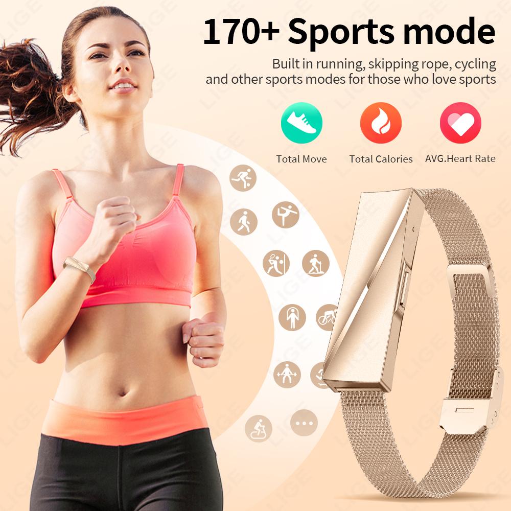 Stylish Women's Smart Jewelry Bracelet Men Remote Camera Control Pedometer Sports Heart Rate Health Smart Watch Ladies Gift