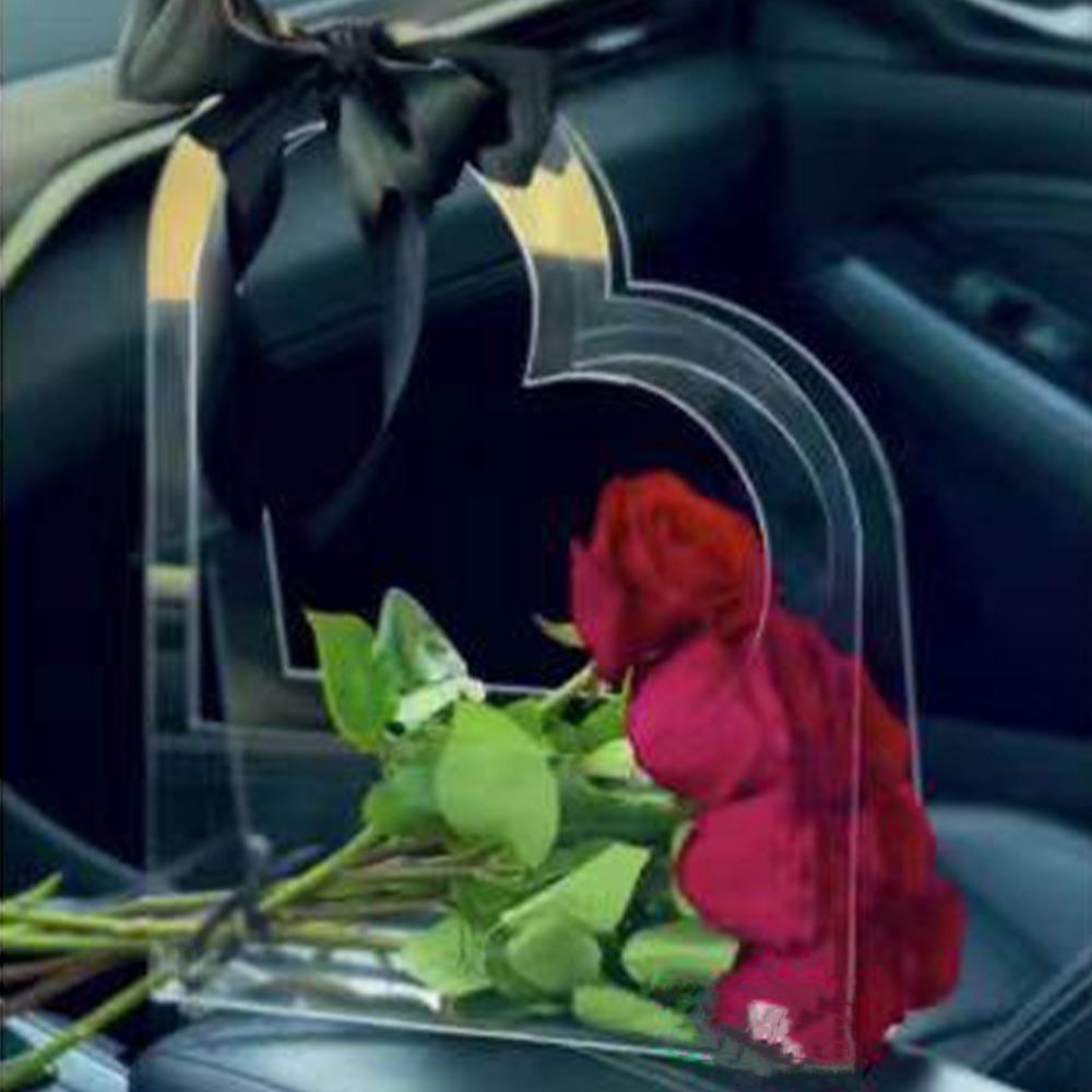 3 Pieces Transparent PET Flower Bouquet Bag Waterproof with Handle Flower Packing Bag Romantic Portable Flower Wrapping Handbag