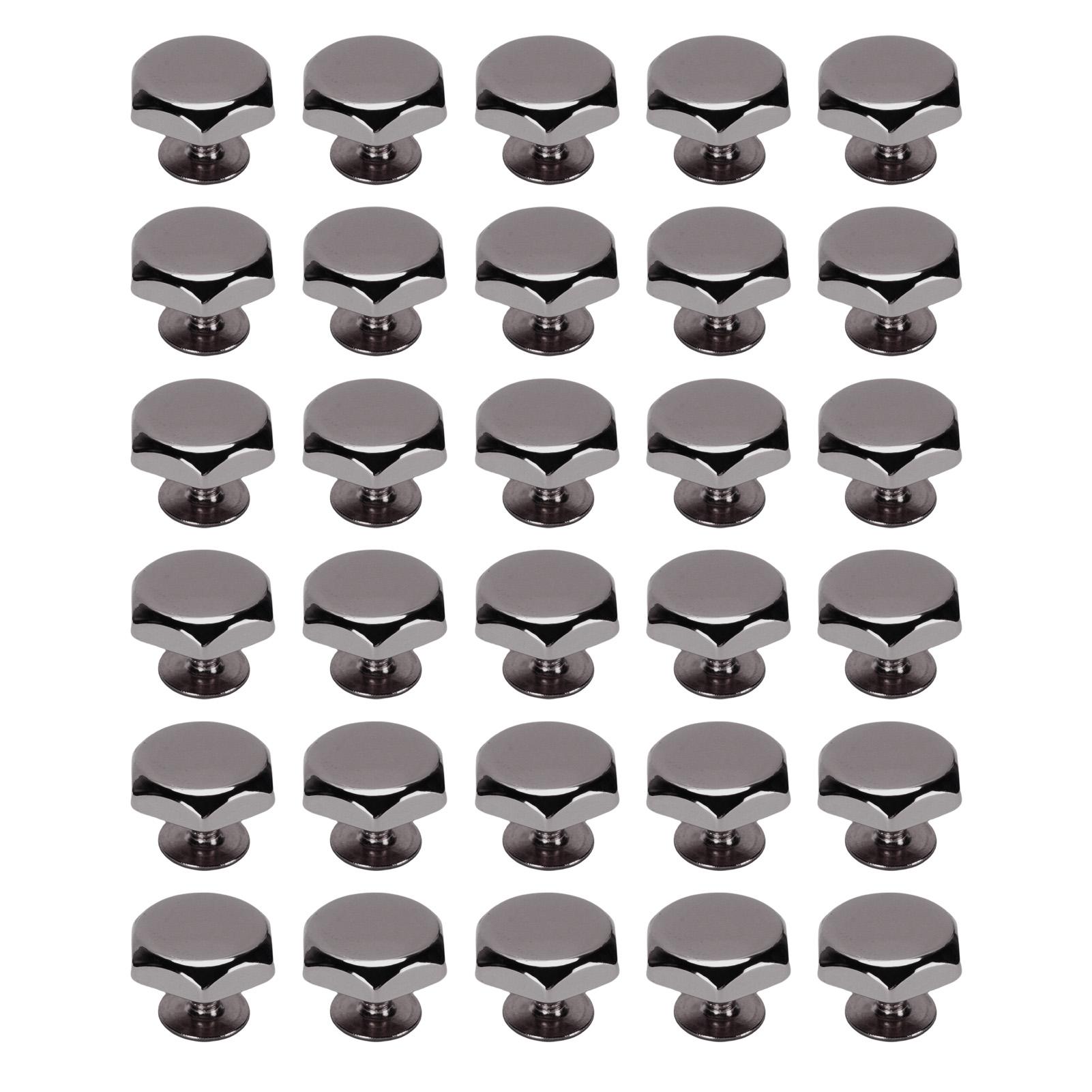 

30 комплектов Винты для дна сумки Шестигранная форма Ножки для сумки-тоут Цинковый сплав Железо Винтовые заклепки для одежды серый