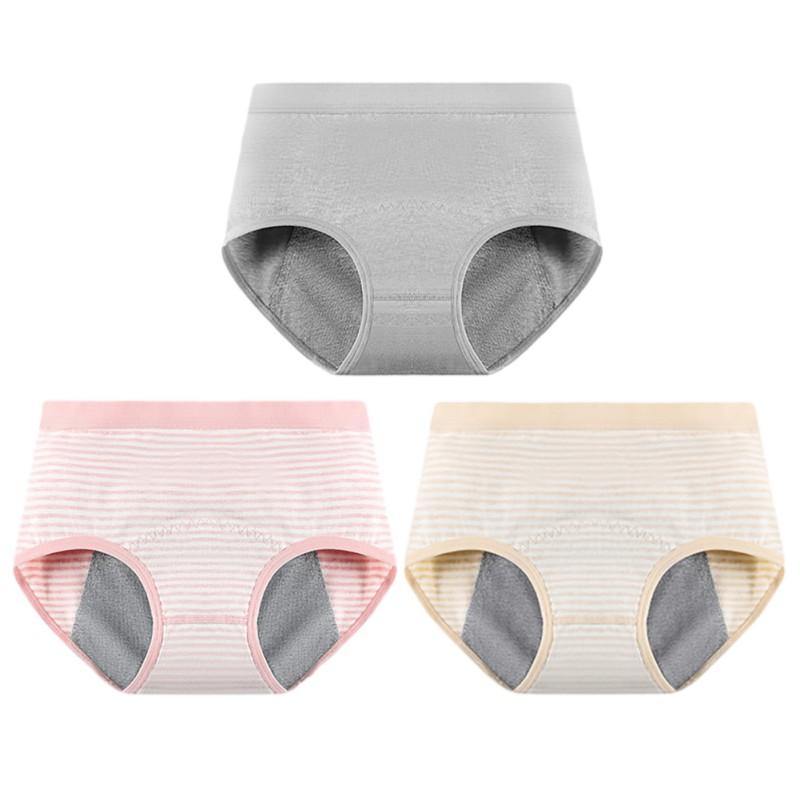 Teenage Girls Menstrual Briefs 3pcs High Waisted Leak Proof Underwear Panties