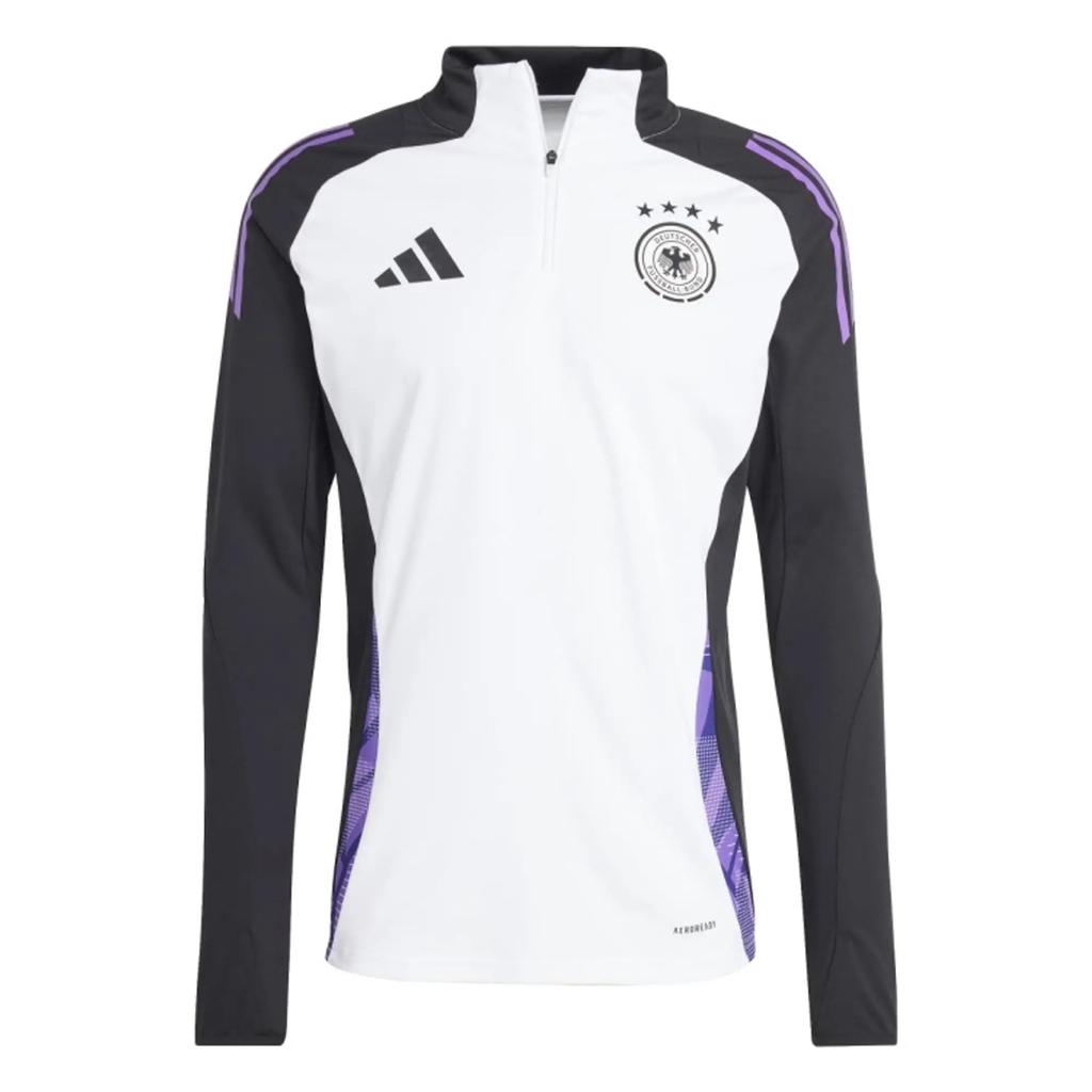 Adidas Germany Training Top 2024-2025 Slim Fit Versatile Comfortable Soccer Jersey Men Tops White IP8243