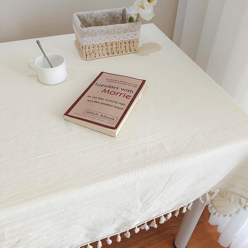 Korean Style Small Daisy Cotton Floral Tablecloth,Tea Table Decoration,Rectangle Table Cover For Kitchen Wedding Dining Room
