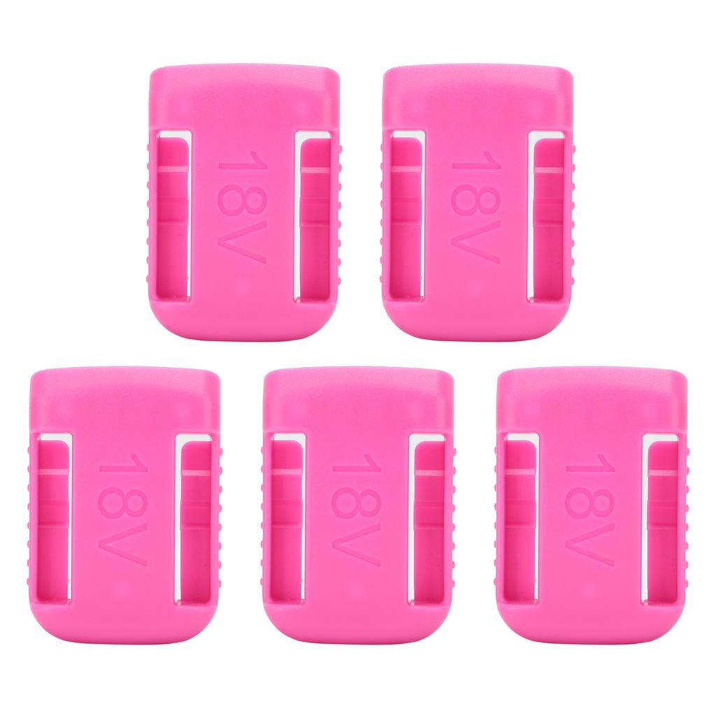 5pcs 14V‑60V Battery Mount Holder Storage Shelf Rack Stand Slots Hanger Buckle Pink