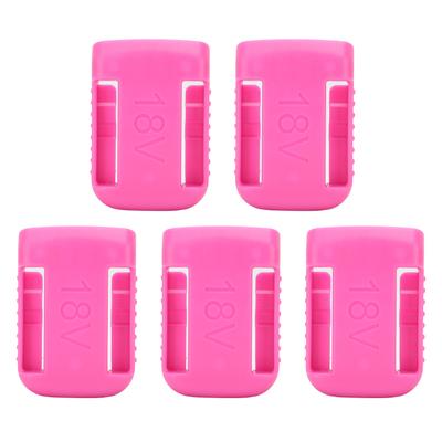 5pcs 14V‑60V Battery Mount Holder Storage Shelf Rack Stand Slots Hanger Buckle Pink