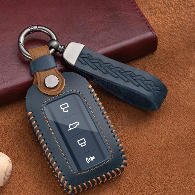 

Leather Car Smart Remote Key Case Cover Shell Key Bag For Great Wall GWM WEY TANK 300 500 Tank300 Tank500 Keychain Accessories синій