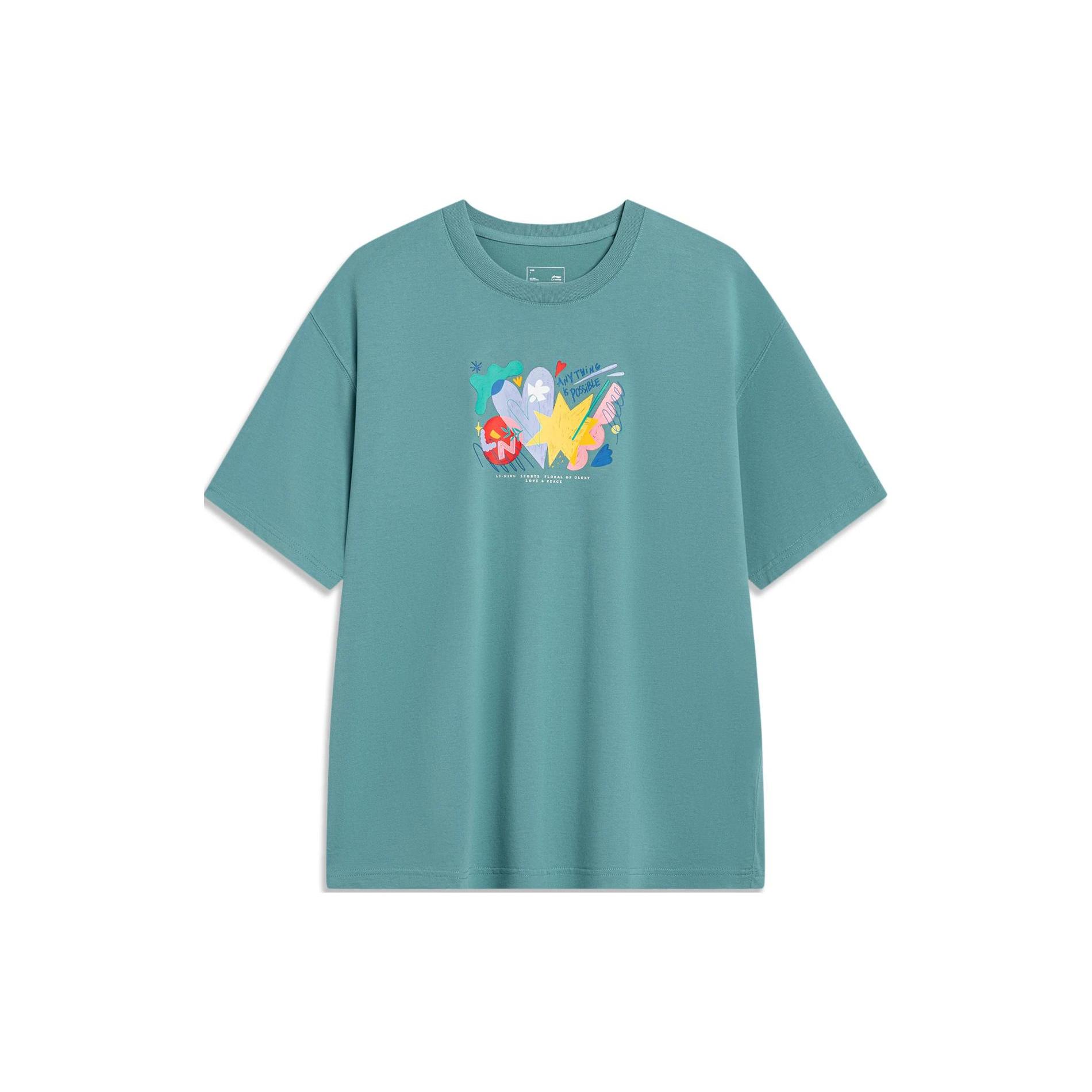 Li Ning Sports Life Collection T Shirt Men s French Emerald Green AHST459-3 XXL