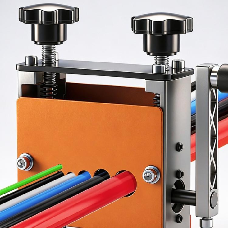 Drahtabisoliermaschine mit 6 Kanälen & 5 Klingen Tragbarer Aluminiumrahmen Drahtabisoler für Bohrerstrom oder Handkurbel