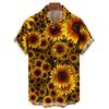 Camicie Hawaiane da Uomo Stampa 3D Grafica Girasole Moda Bottoni Manica Corta Collo a Revers Streetwear Camicie Hawaiane per Uomo Estate