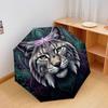 Mayan-styleanimals Pattern Pattern New Style Umbrella, 1 Piece Automatic Folding Umbrella, Portable Travel Umbrella, Outdoor Umbrella, Birthday Gift