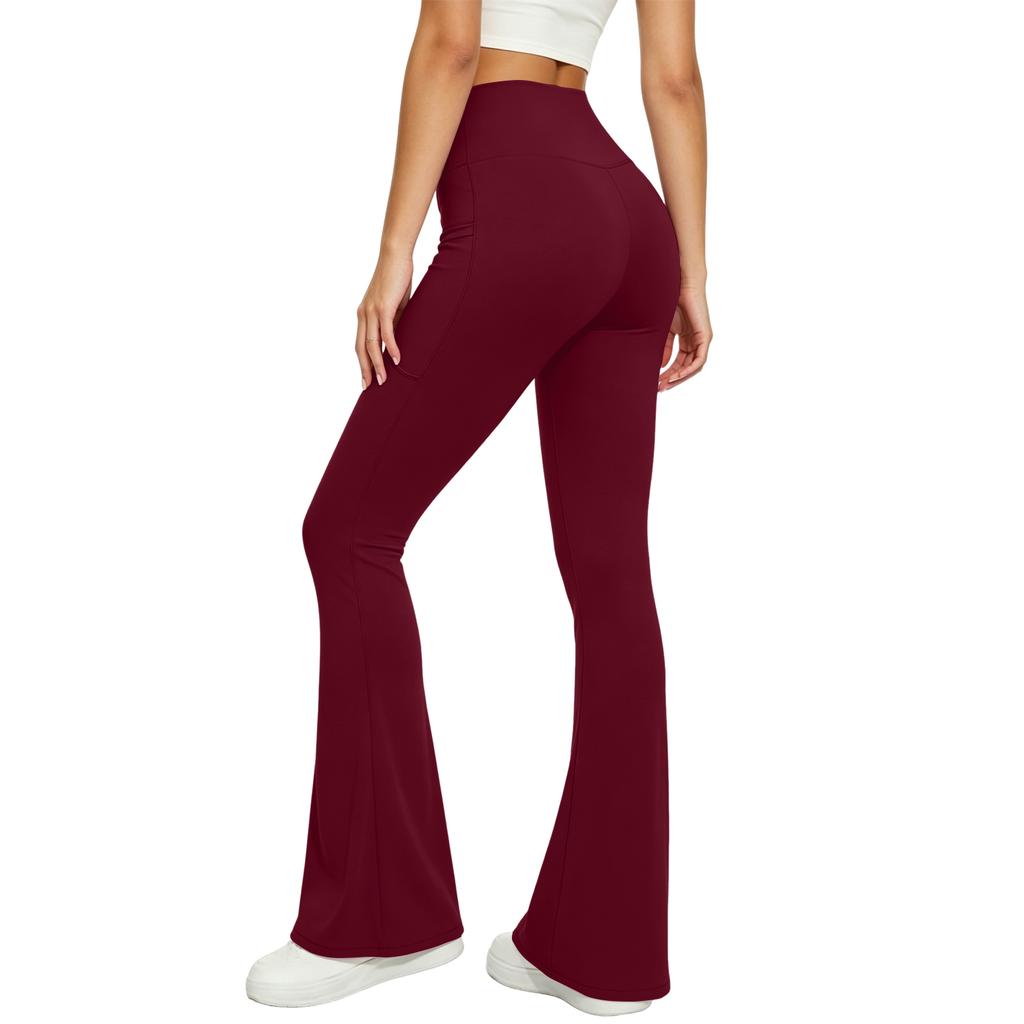 High Waisted Flared Yoga Pants for Women, Color Wide Leg Bell Bottoms
