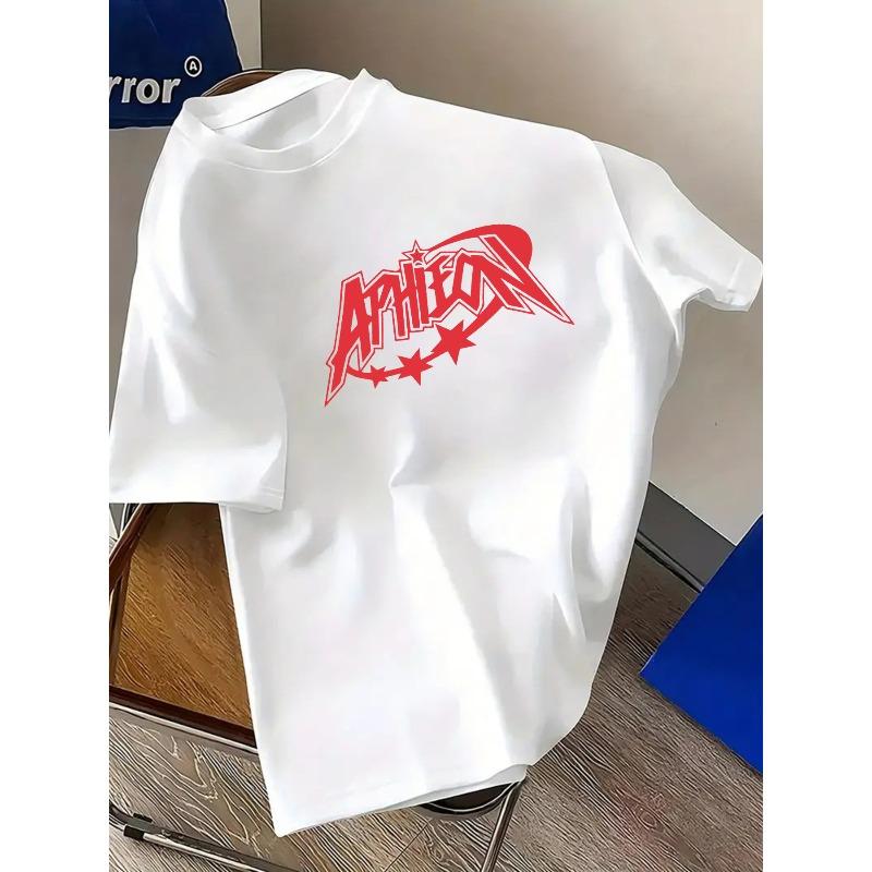 European Sizes Men's T-Shirt Printed Crew Neck Short-Sleeve T-Shirt, Comfortable Casual Short-Sleeved T-Shirt for Summer