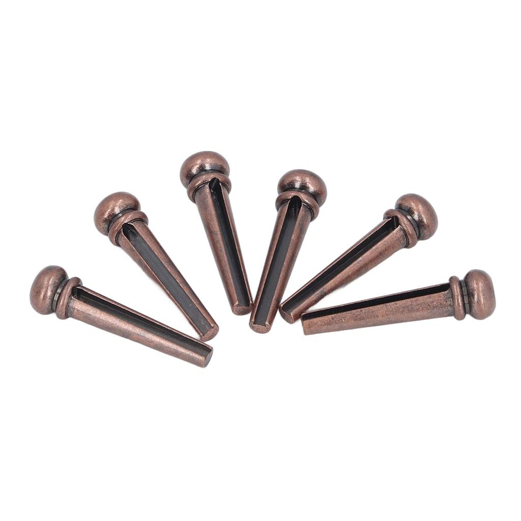 6PCS Guitar Bridge Pin Copper Acoustic Guitar Bridge Pins Peg Replacement for Repairing