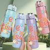 1PC He Is Risen Pastel Floral 750ml Color Plastic Sports Water Bottle Leakproof Flip Straw Lid Suitable for Sports Office Home Use