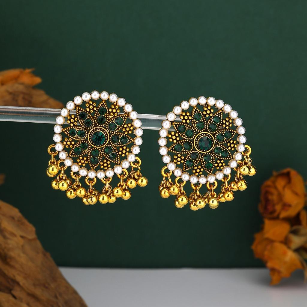 

Hollow Flower Earrings Skin-Friendly Vintage Drop Earrings Ethnic Earrings For Women Artistic For Fashion Accessory Daily Wear