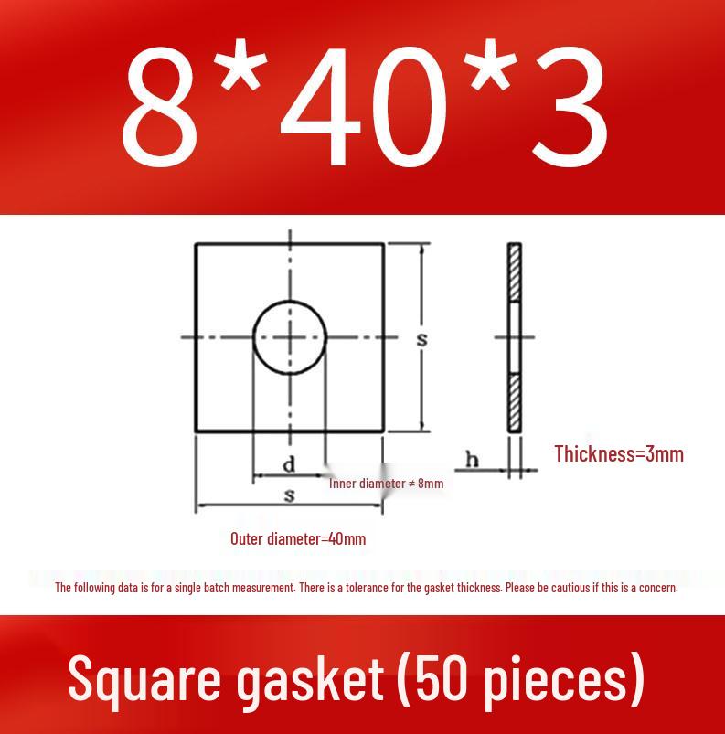 Thick Galvanized Square Iron Washer with Hole for M6-M24 Curtain Wall Use