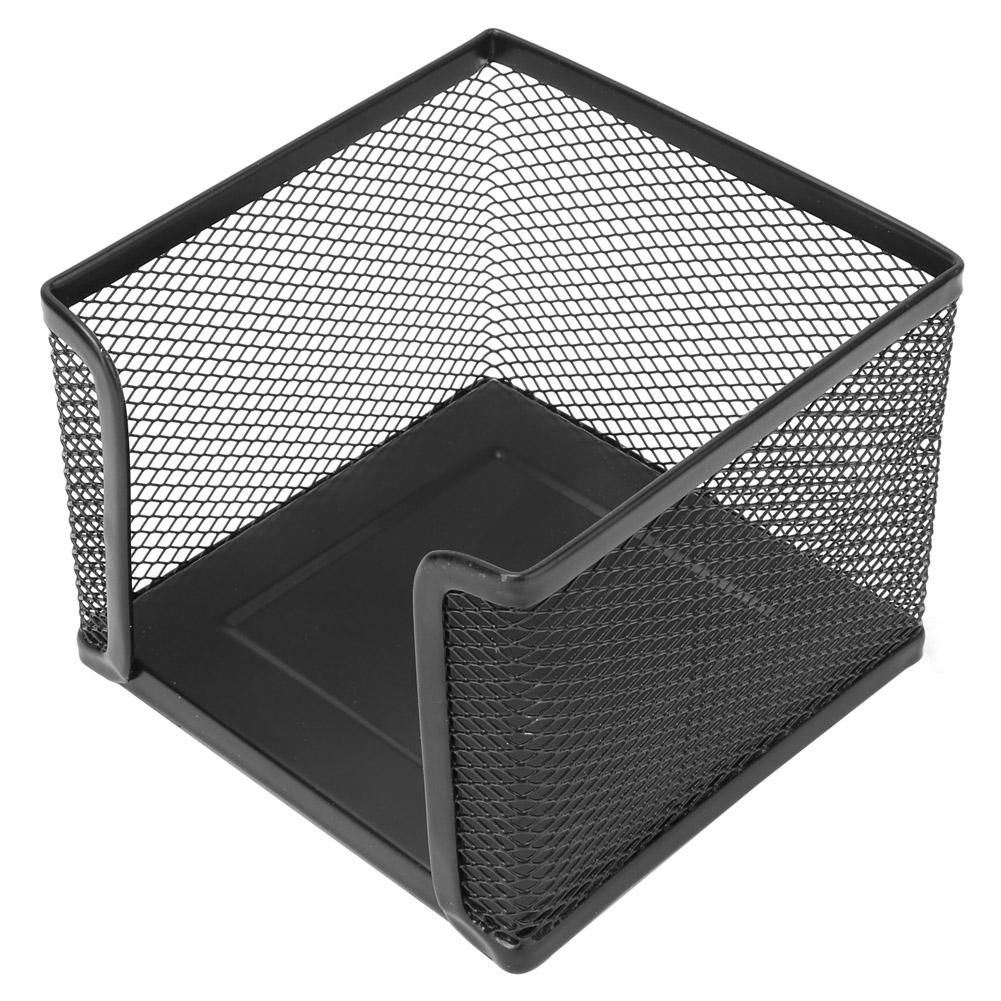 Office Business Metal Mesh Sticky Note Box Desk Shelf Card Holder Case Stand Organizer