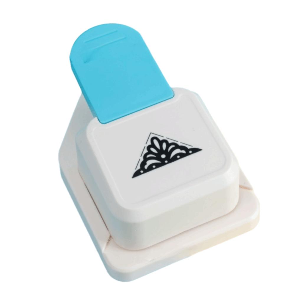 3 in 1 Label Punch Easy to Operate 1.5in+2in+2.5in Corner Paper Punch White and Blue Sturdy Plastic Alloy Paper Crafting Punch
