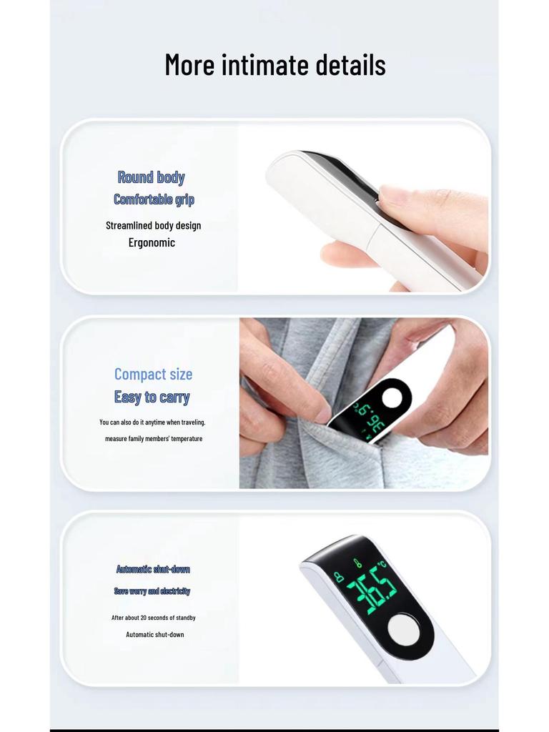 Multilingual Non-Contact Infrared Thermometer for Babies - Mini Handheld Temperature Gun