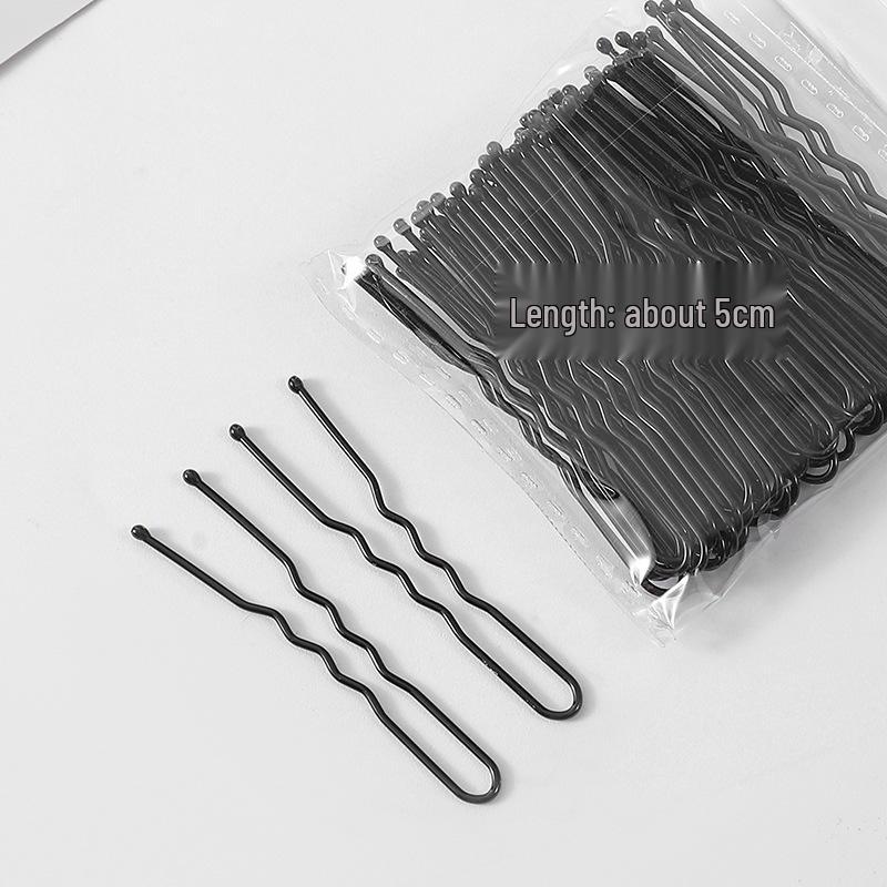 50-200 Pcs Black U-Shaped Bobby Pins & Flat Hair Clips for Hair Styling