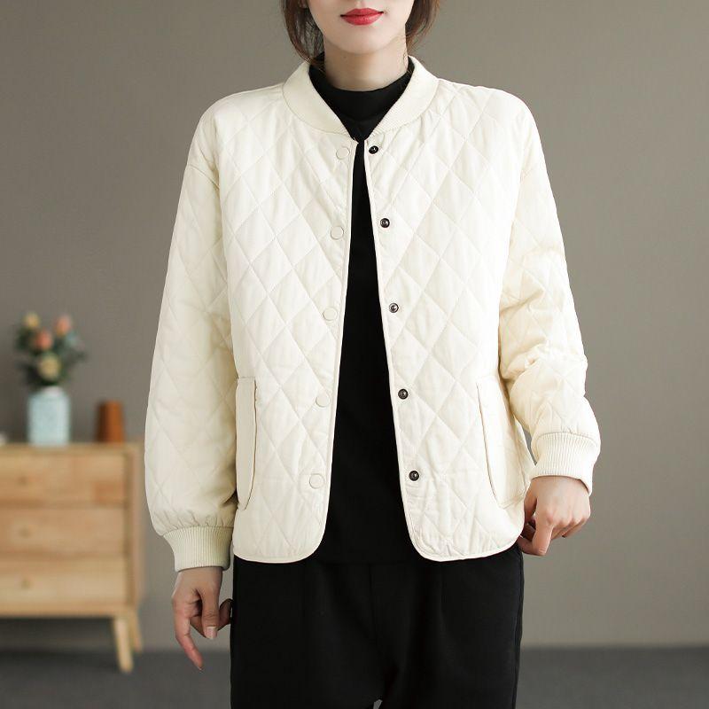 Vintage Winter Coat Loose Casual Quilted Coat Coat Top Woman