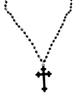 Sk8Er Rock Black Cross Beads Chain Necklace