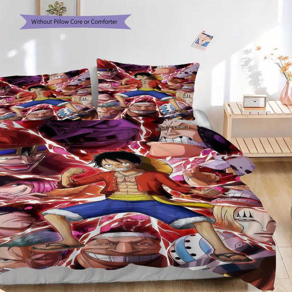 Adventure Awaits Explore World Anime Characters Threepiece Set 1 Duvet Cover 2 Pillowcase Without Core Bedding Set