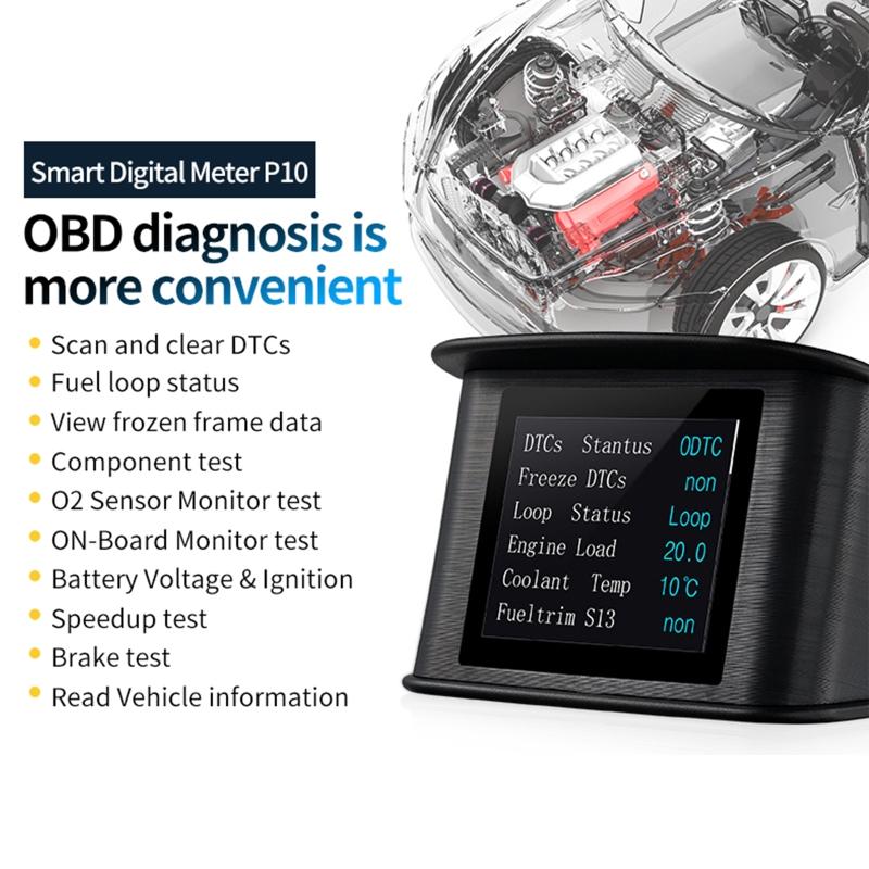 OBD  for  Gauge Car HUD for Head Up Display for W/ Adjustable Bracket Head-up Display Intelligent LCD Instrument