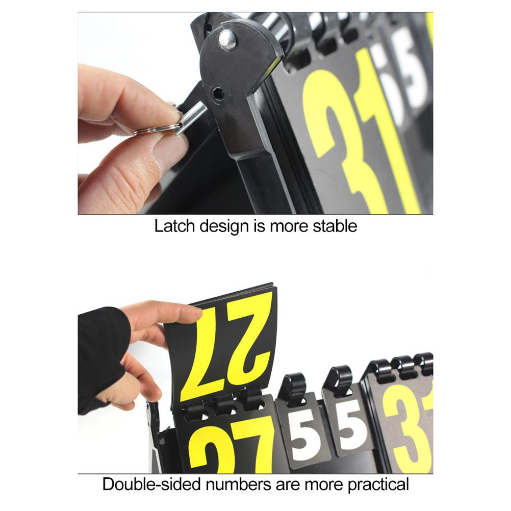 Anzeigetafel Punktezähler 4 Ziffern Tragbar Einfach Umklappen Punktezähler für Basketball Tennis Tischtennis Fußball Volleyball