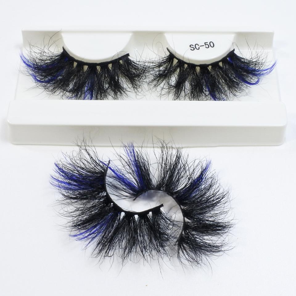 25mm Mink Eyelashes Newest Colored Lashes Dramatic Party Long Volume 3d Eyelashes Supplies Makeup False Eyelashes